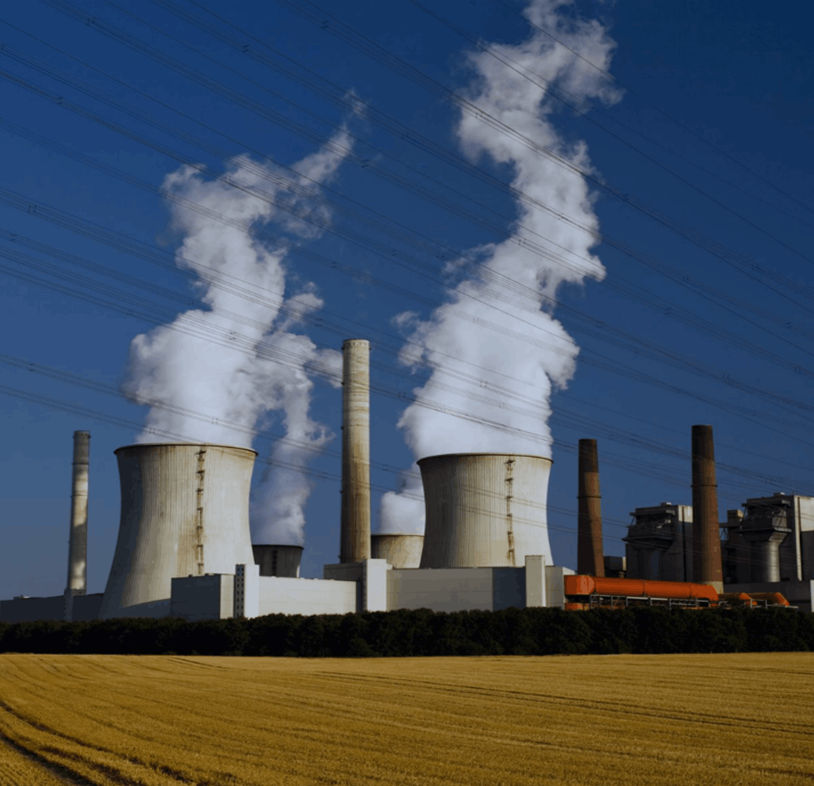Power station cooling towers